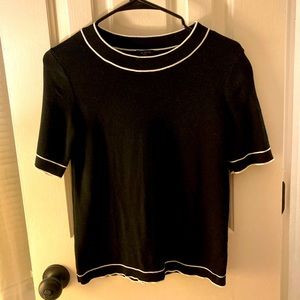 Talbots women’s black and white top (Small Petite)